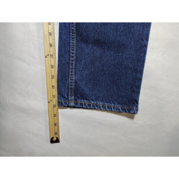 Vintage Levi's 505 Straight Fit Men's Jeans Size 32x32 Dark Wash Denim Cotton - Picture 9 of 13